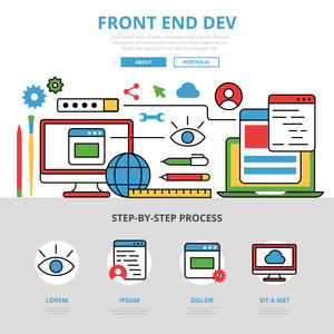 Modern Website Infographics Illustration 軟件開(kāi)發(fā)